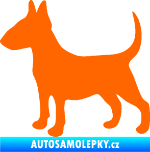 Samolepka Pes 110 levá Bulteriér Fluorescentní oranžová
