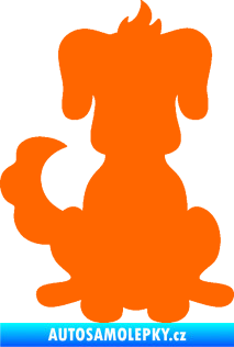 Samolepka Pes 113 levá kreslená silueta Fluorescentní oranžová