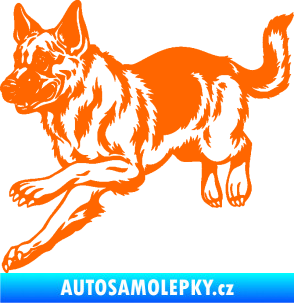 Samolepka Pes 124 levá  německý ovčák  Fluorescentní oranžová