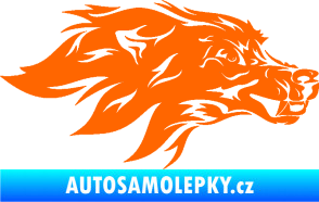 Samolepka Pes 127 pravá hlava Fluorescentní oranžová