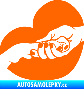 Samolepka Pes 129 levá packa v ruce Fluorescentní oranžová