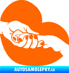 Samolepka Pes 129 pravá packa v ruce Fluorescentní oranžová
