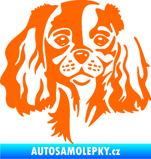 Samolepka Pes 132 levá Cavalier king Charles spaniel Fluorescentní oranžová