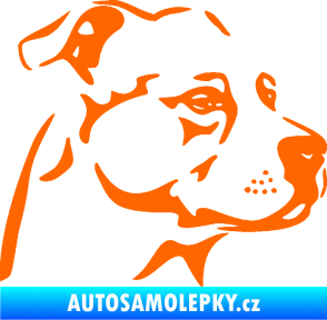 Samolepka Pes 134 pravá Stafordširský bulteriér Fluorescentní oranžová