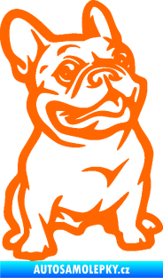 Samolepka Pes 139 pravá francouzský buldoček Fluorescentní oranžová