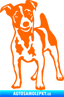Samolepka Pes 144 levá Jack Russel terier Fluorescentní oranžová