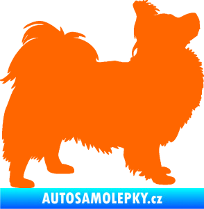 Samolepka Pes 149 pravá papillon Fluorescentní oranžová