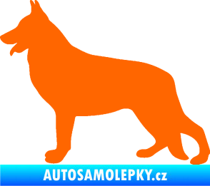 Samolepka Pes 154 levá německý ovčák Fluorescentní oranžová