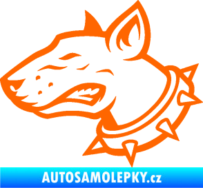 Samolepka Pes 167 levá pitbull Fluorescentní oranžová