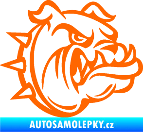 Samolepka Pes 171 pravá rozzuřený buldok Fluorescentní oranžová