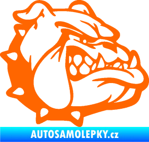 Samolepka Pes 174 pravá rozzuřený buldok Fluorescentní oranžová