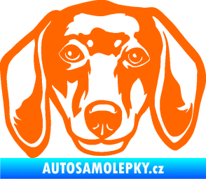 Samolepka Pes 180 pravá jezevčík  Fluorescentní oranžová
