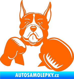 Samolepka Pes 183 pravá boxer Fluorescentní oranžová