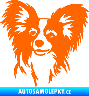 Samolepka Pes 190 levá Papillon Fluorescentní oranžová