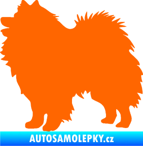 Samolepka Pes 192 levá německý špic Fluorescentní oranžová