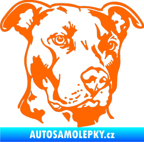 Samolepka Pes 198 pitbull pravá Fluorescentní oranžová