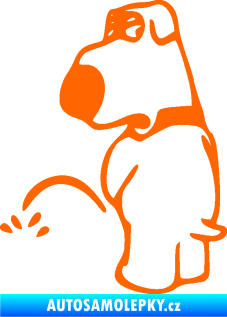 Samolepka Pes čůrá 002 levá Fluorescentní oranžová