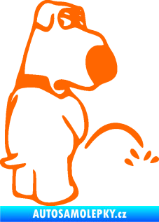 Samolepka Pes čůrá 002 pravá Fluorescentní oranžová