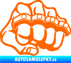 Samolepka Pěst boxer pravá Fluorescentní oranžová
