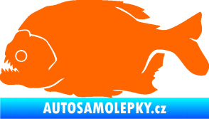 Samolepka Piraňa 001 levá dravá ryba Fluorescentní oranžová