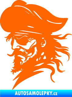 Samolepka Pirát 001 levá s páskou přes oko Fluorescentní oranžová