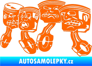 Samolepka Písty levá Fluorescentní oranžová