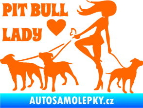 Samolepka Pit Bull lady levá Fluorescentní oranžová