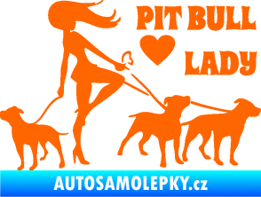 Samolepka Pit Bull lady pravá Fluorescentní oranžová
