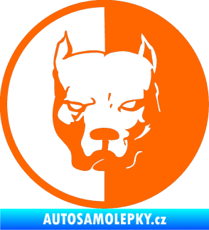 Samolepka Pitbull 001 kruh pravá Fluorescentní oranžová