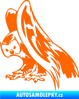 Samolepka Predators 097 levá sova Fluorescentní oranžová
