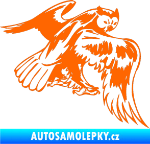 Samolepka Predators 100 pravá sova Fluorescentní oranžová