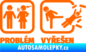 Samolepka Problém? Vyřešen 001 Fluorescentní oranžová