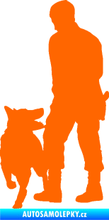 Samolepka Psovod 001 levá Fluorescentní oranžová