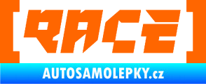 Samolepka Race nápis Fluorescentní oranžová