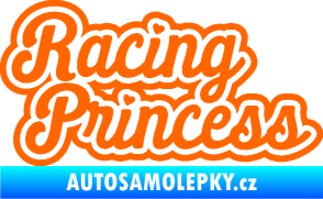 Samolepka Racing princess nápis Fluorescentní oranžová