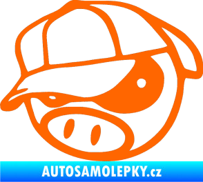 Samolepka Rally pig 003 levá Fluorescentní oranžová