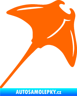 Samolepka Rejnok 004  pravá manta Fluorescentní oranžová