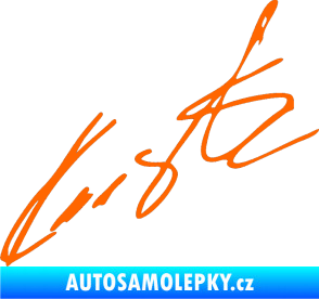 Samolepka Podpis Roman Kresta  Fluorescentní oranžová