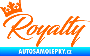 Samolepka Royalty s korunkou nápis Fluorescentní oranžová