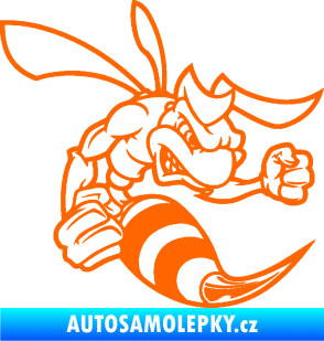 Samolepka Rozzuřená vosa 003 pravá Fluorescentní oranžová