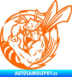 Samolepka Rozzuřená vosa 008 levá Fluorescentní oranžová