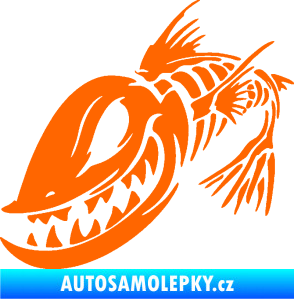 Samolepka Ryba kostra 001 levá Fluorescentní oranžová