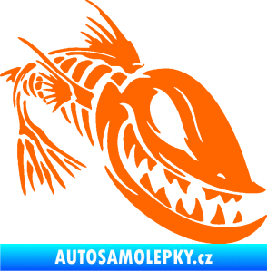 Samolepka Ryba kostra 001 pravá Fluorescentní oranžová