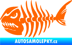 Samolepka Ryba kostra 004 levá Fluorescentní oranžová