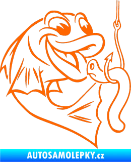 Samolepka Ryba s návnadou 001 pravá Fluorescentní oranžová