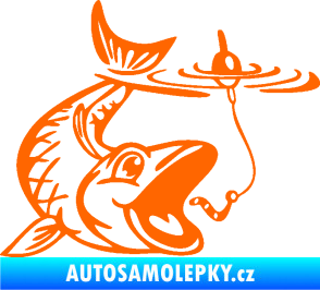 Samolepka Ryba s návnadou 004 pravá Fluorescentní oranžová