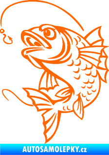 Samolepka Ryba s návnadou 005 levá Fluorescentní oranžová
