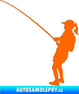 Samolepka Rybář 005 levá Fluorescentní oranžová