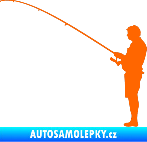 Samolepka Rybář 008 levá Fluorescentní oranžová