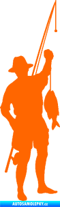 Samolepka Rybář 012 pravá Fluorescentní oranžová
